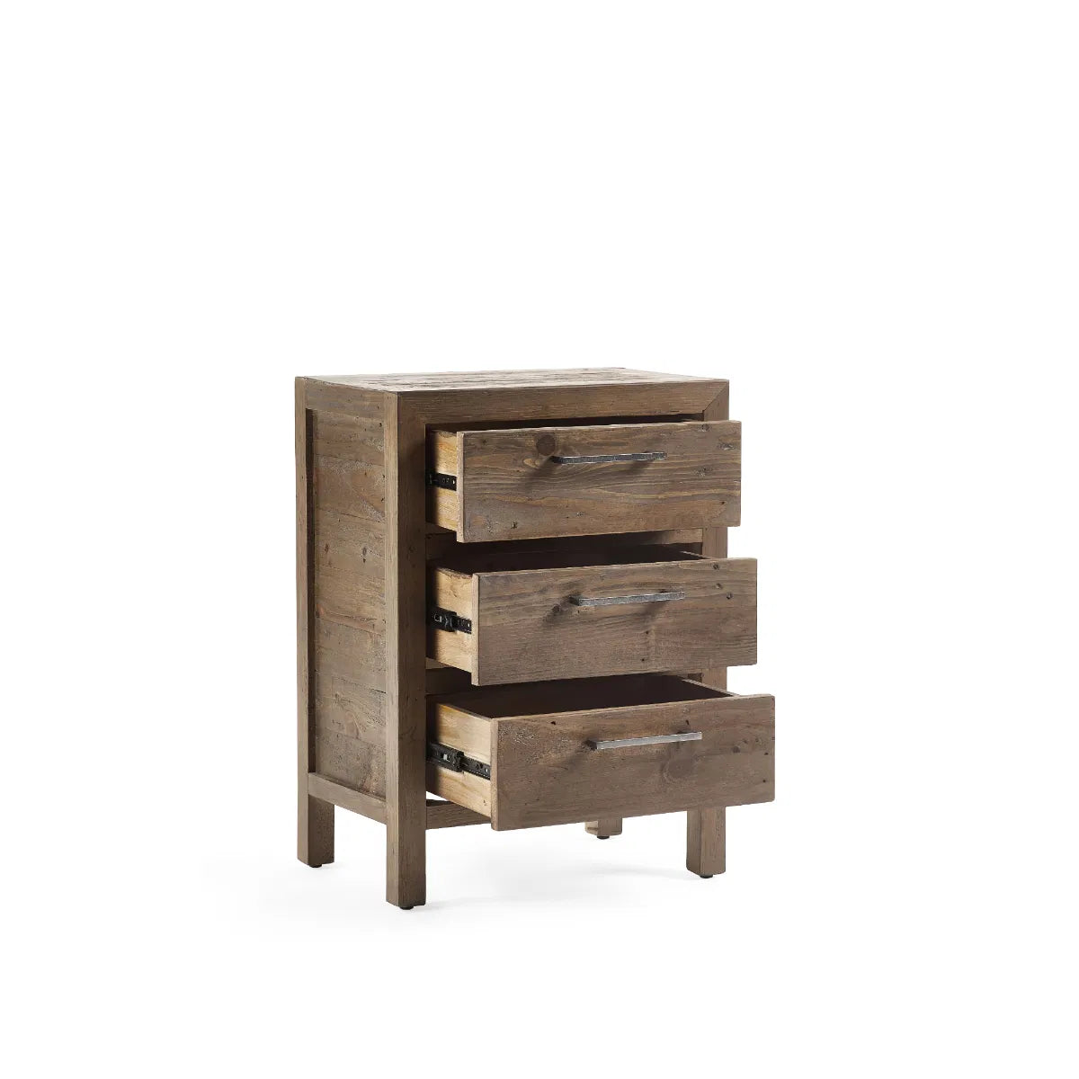 Barnes Pine Wood Bedside Table | 3 Drawers